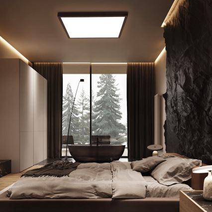 Brilagi - LED ljusreglerad taklampa till badrum FRAME SMART LED/50W/230V 60x60 cm 3000-6000K IP44 svart + fjärrkontroll
