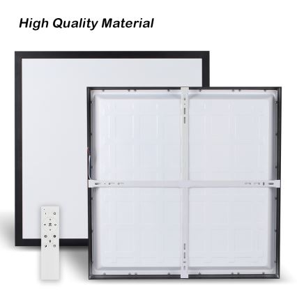 Brilagi - LED ljusreglerad taklampa till badrum FRAME SMART LED/50W/230V 60x60 cm 3000-6000K IP44 svart + fjärrkontroll