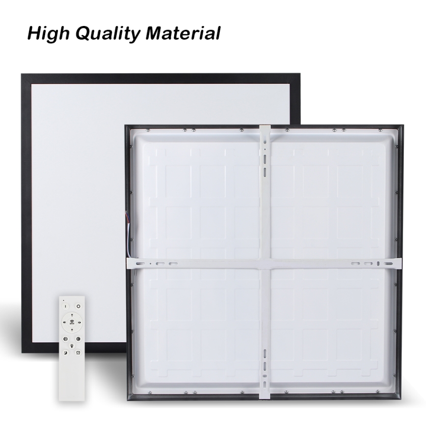 Brilagi - LED ljusreglerad taklampa till badrum FRAME SMART LED/50W/230V 60x60 cm 3000-6000K IP44 svart + fjärrkontroll
