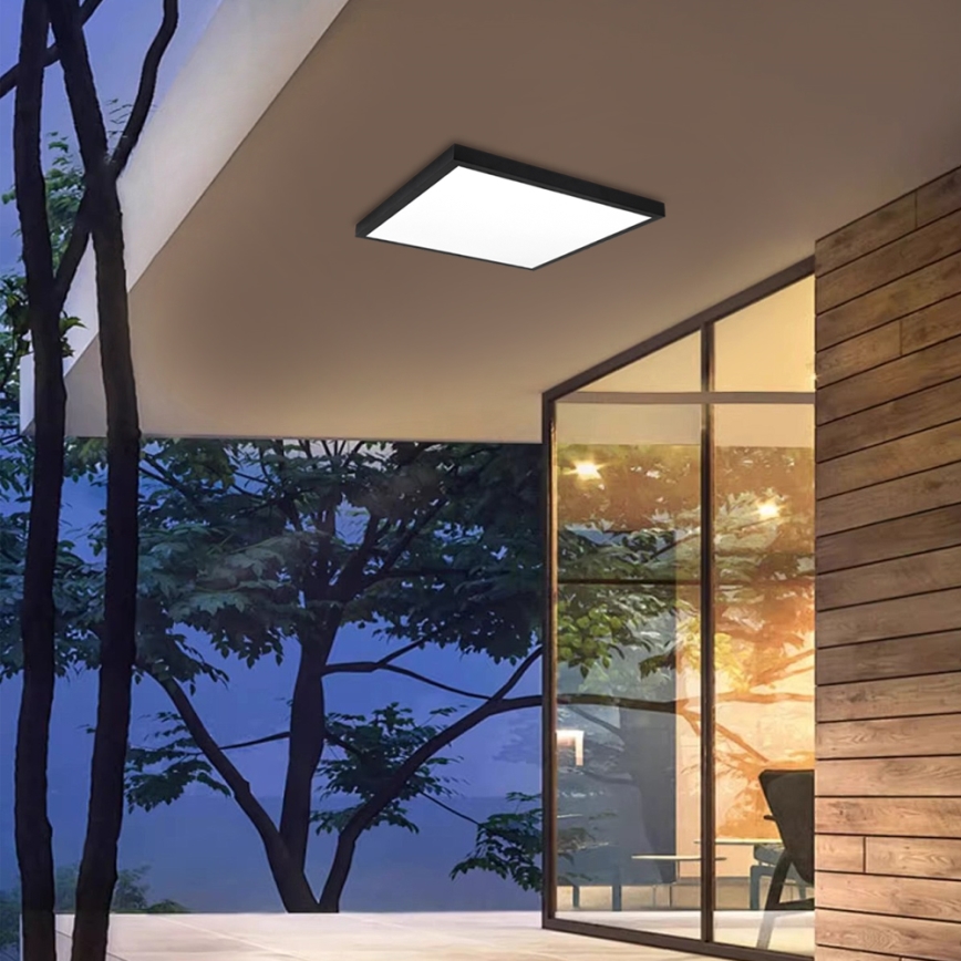 Brilagi - LED ljusreglerad taklampa till badrum FRAME SMART LED/50W/230V 60x60 cm 3000-6000K IP44 svart + fjärrkontroll
