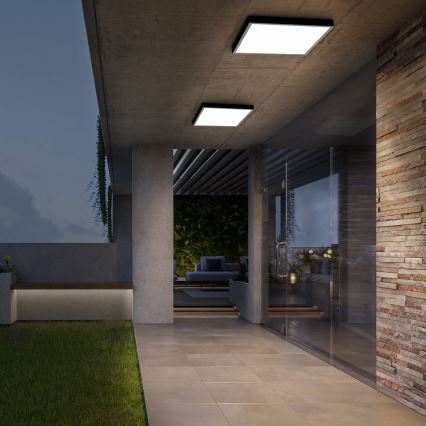 Brilagi - LED ljusreglerad taklampa till badrum FRAME SMART LED/50W/230V 60x60 cm 3000-6000K IP44 svart + fjärrkontroll