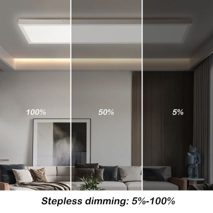 Brilagi - LED ljusreglerad taklampa till badrum FRAME SMART LED/50W/230V 30x120 cm 3000-6000K IP44 vit + fjärrkontroll