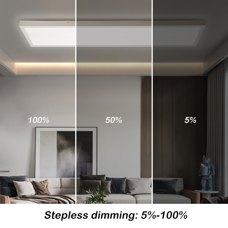 Brilagi - LED ljusreglerad taklampa till badrum FRAME SMART LED/50W/230V 30x120 cm 3000-6000K IP44 vit + fjärrkontroll