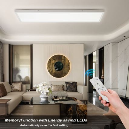 Brilagi - LED ljusreglerad taklampa till badrum FRAME SMART LED/50W/230V 30x120 cm 3000-6000K IP44 vit + fjärrkontroll
