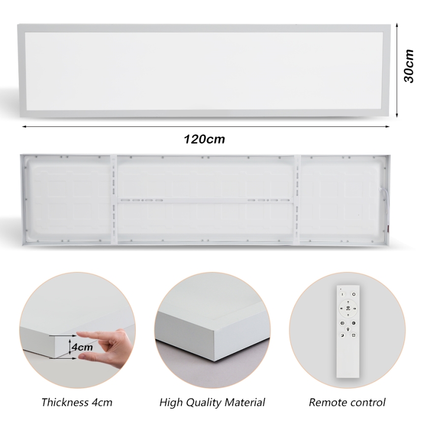 Brilagi - LED ljusreglerad taklampa till badrum FRAME SMART LED/50W/230V 30x120 cm 3000-6000K IP44 vit + fjärrkontroll