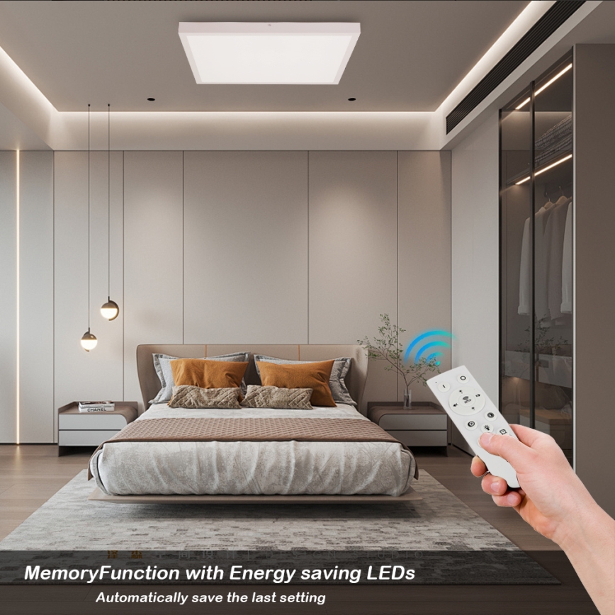 Brilagi - LED ljusreglerad taklampa till badrum FRAME SMART LED/50W/230V 60x60 cm 3000-6000K IP44 vit + fjärrkontroll