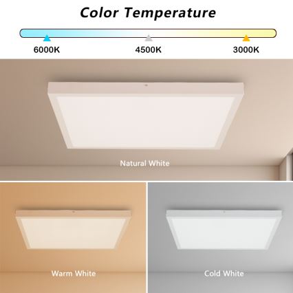 Brilagi - LED ljusreglerad taklampa till badrum FRAME SMART LED/50W/230V 60x60 cm 3000-6000K IP44 vit + fjärrkontroll