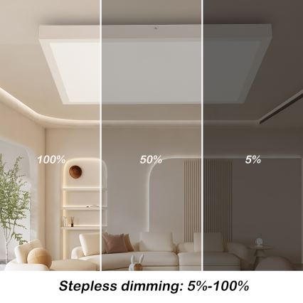 Brilagi - LED ljusreglerad taklampa till badrum FRAME SMART LED/50W/230V 60x60 cm 3000-6000K IP44 vit + fjärrkontroll