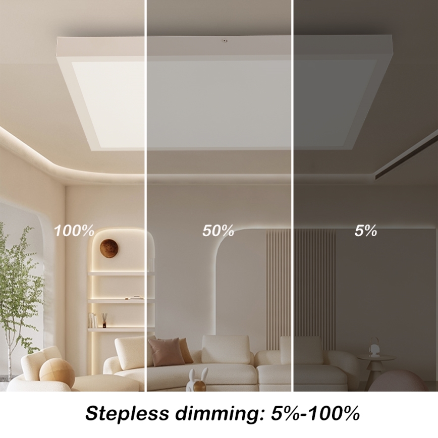 Brilagi - LED ljusreglerad taklampa till badrum FRAME SMART LED/50W/230V 60x60 cm 3000-6000K IP44 vit + fjärrkontroll