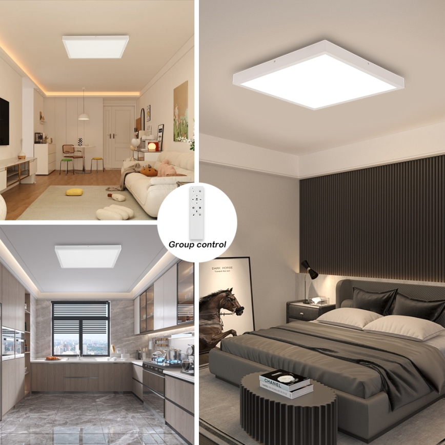 Brilagi - LED ljusreglerad taklampa till badrum FRAME SMART LED/50W/230V 60x60 cm 3000-6000K IP44 vit + fjärrkontroll