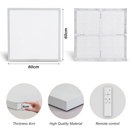 Brilagi - LED ljusreglerad taklampa till badrum FRAME SMART LED/50W/230V 60x60 cm 3000-6000K IP44 vit + fjärrkontroll
