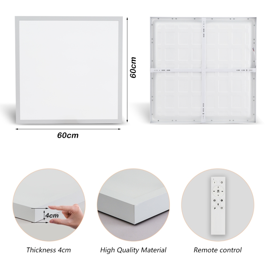 Brilagi - LED ljusreglerad taklampa till badrum FRAME SMART LED/50W/230V 60x60 cm 3000-6000K IP44 vit + fjärrkontroll