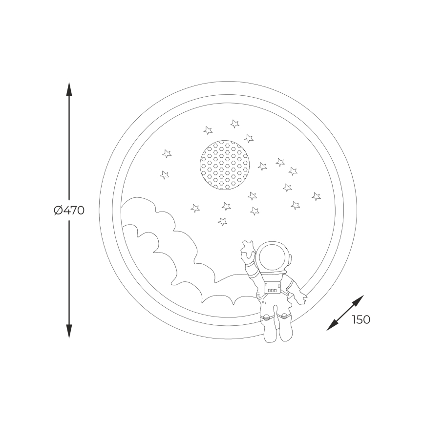Brilagi - Dimbar LED-taklampa för barn LED/42W/230V 3000/5700K Astronaut