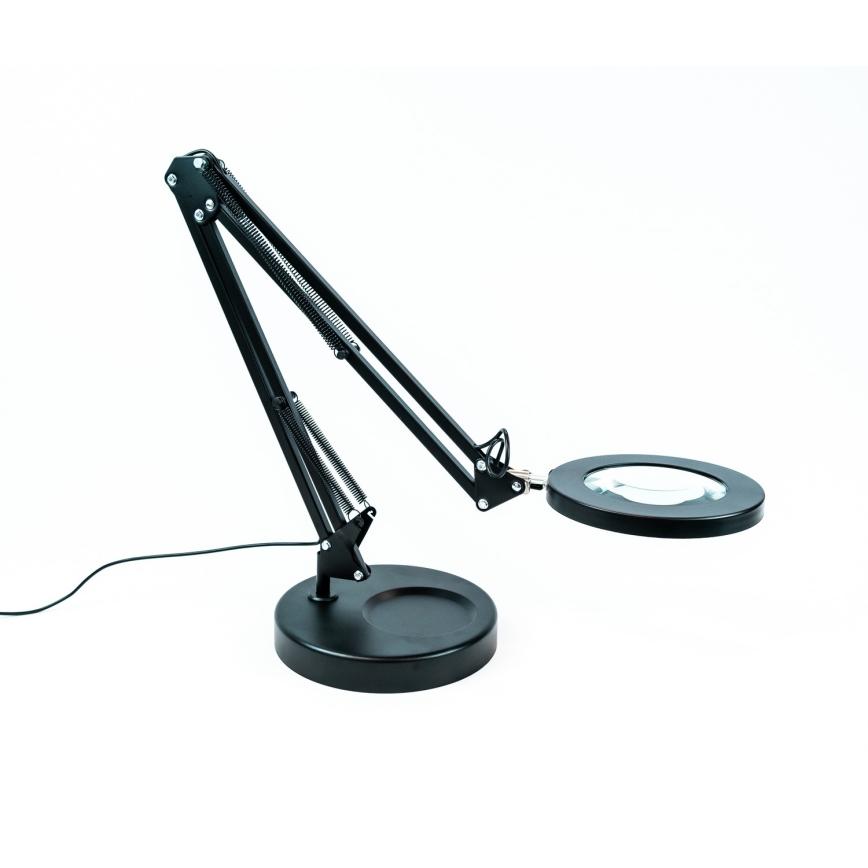 Brilagi - LED Dimbar bordslampa med ett förstoringsglas LENS LED/12W/5V 3000/4200/6000K svart
