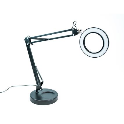 Brilagi - LED Dimbar bordslampa med ett förstoringsglas LENS LED/12W/5V 3000/4200/6000K svart