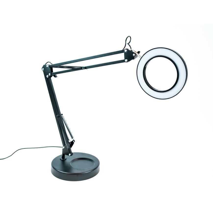 Brilagi - LED Dimbar bordslampa med ett förstoringsglas LENS LED/12W/5V 3000/4200/6000K svart