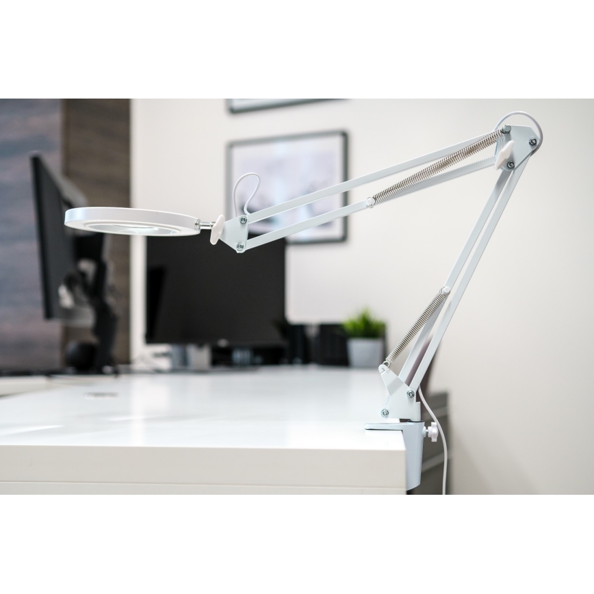 Brilagi - LED Dimbar bordslampa med ett förstoringsglas LENS LED/12W/5V 3000/4200/6000K vit