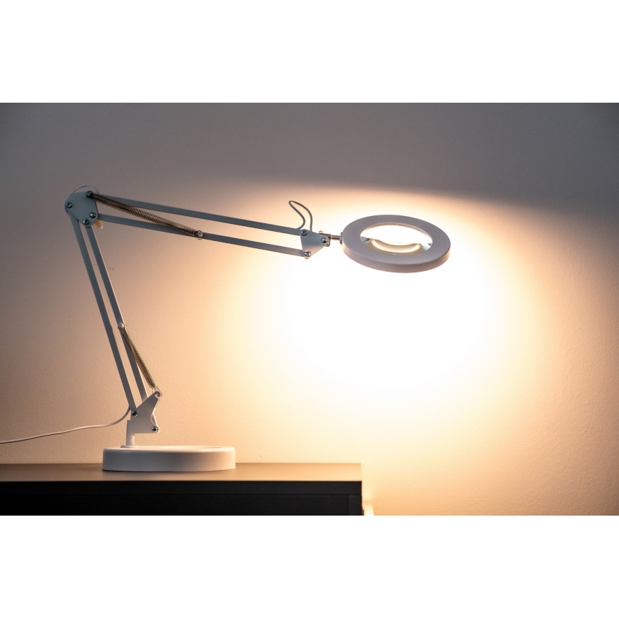 Brilagi - LED Dimbar bordslampa med ett förstoringsglas LENS LED/12W/5V 3000/4200/6000K vit