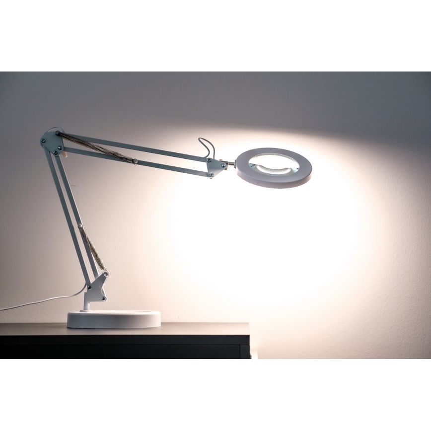 Brilagi - LED Dimbar bordslampa med ett förstoringsglas LENS LED/12W/5V 3000/4200/6000K vit