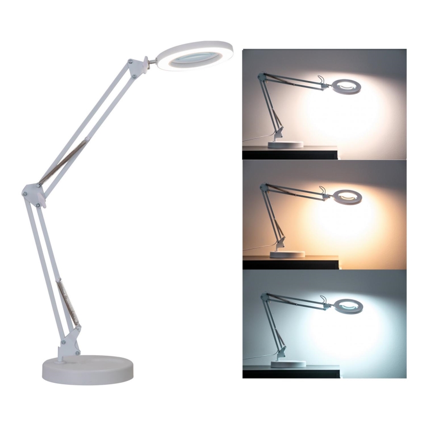 Brilagi - LED Dimbar bordslampa med ett förstoringsglas LENS LED/12W/5V 3000/4200/6000K vit