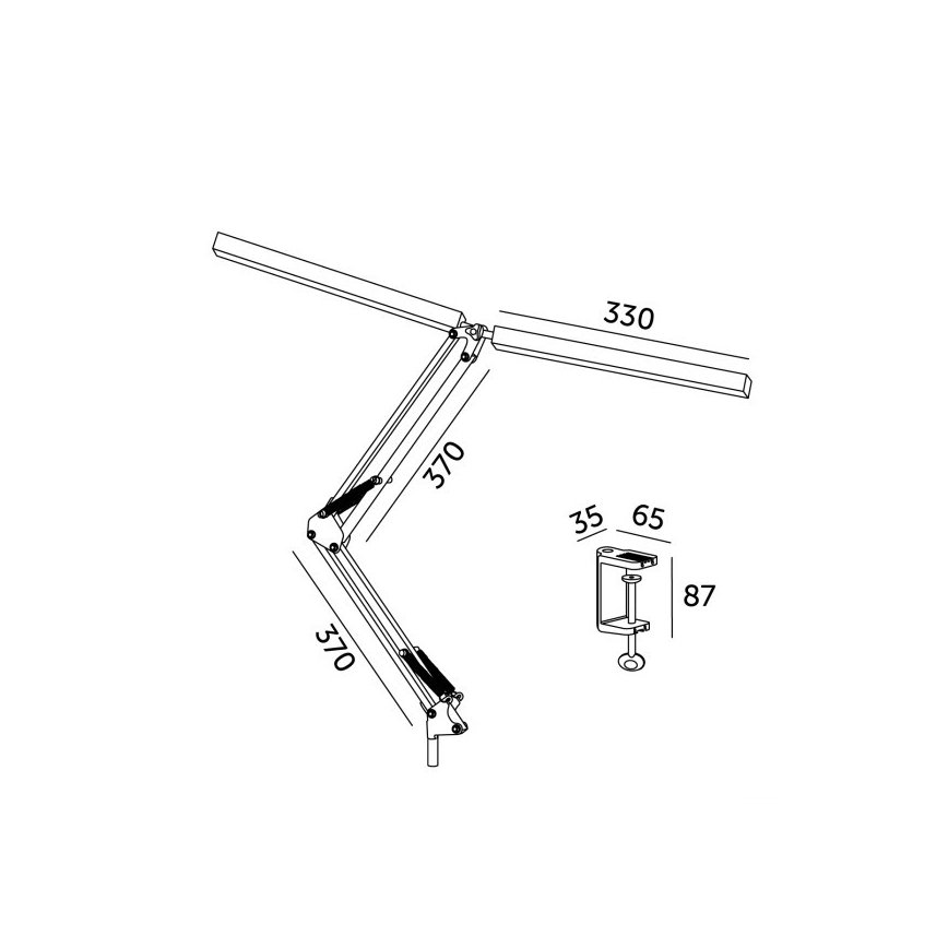Brilagi - LED Ljusreglerad flexibel bordslampa VARIO 2xLED/14W/230V 3000-6000K vit