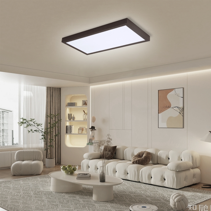 Brilagi - LED ljusreglerad taklampa till badrum FRAME SMART LED/30W/230V 30x60 cm 3000-6000K  IP44 svart  + fjärrkontroll