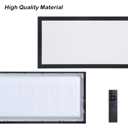 Brilagi - LED ljusreglerad taklampa till badrum FRAME SMART LED/30W/230V 30x60 cm 3000-6000K  IP44 svart  + fjärrkontroll