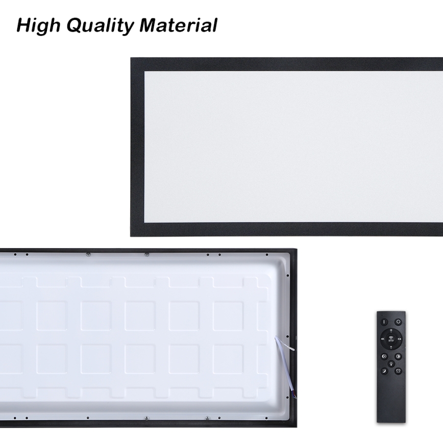Brilagi - LED ljusreglerad taklampa till badrum FRAME SMART LED/30W/230V 30x60 cm 3000-6000K  IP44 svart  + fjärrkontroll