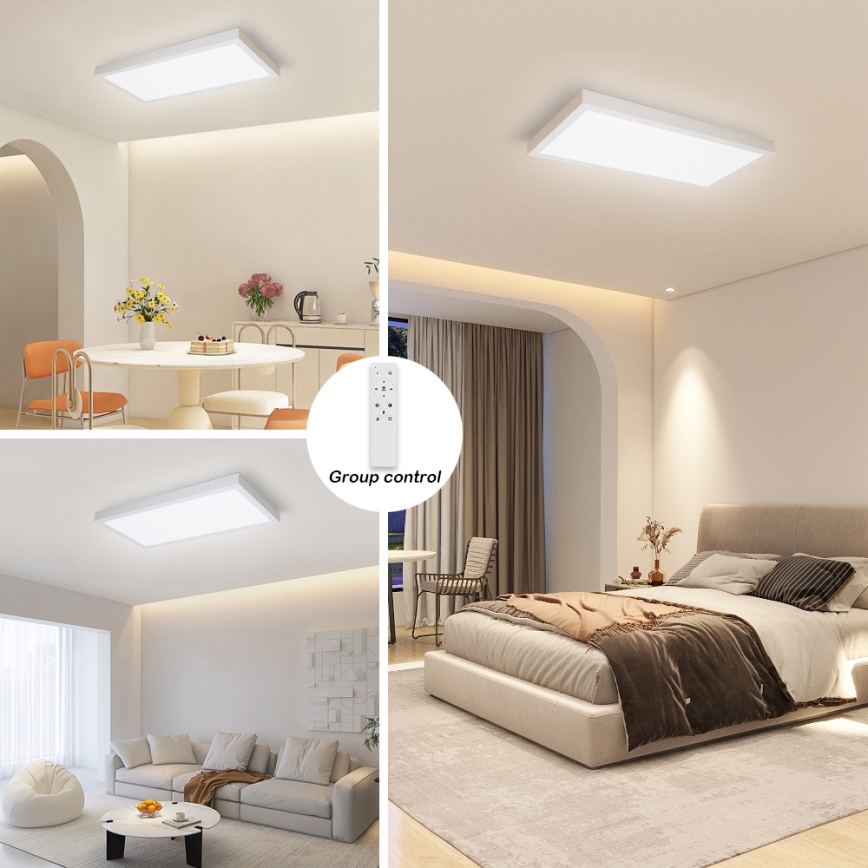 Brilagi - LED ljusreglerad taklampa till badrum FRAME SMART LED/30W/230V 30x60 cm 3000-6000K IP44 vit + fjärrkontroll