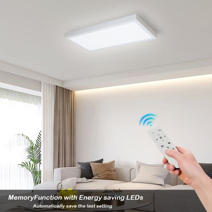 Brilagi - LED ljusreglerad taklampa till badrum FRAME SMART LED/30W/230V 30x60 cm 3000-6000K IP44 vit + fjärrkontroll
