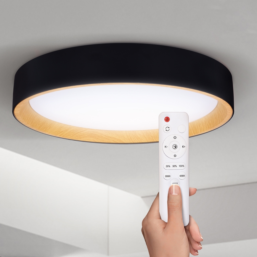 Brilagi - LED Dimbar taklampa LARIOS LED/48W/230V 3000-6500K ø 39 cm svart + fjärrkontroll