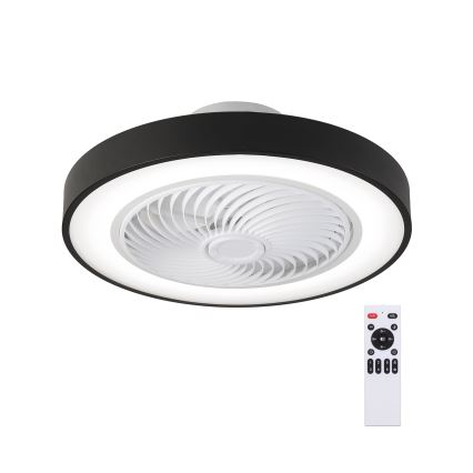 Brilagi - LED Dimbar taklampa med fläkt LED/30W/230V 3000-6500K svart + fjärrkontroll