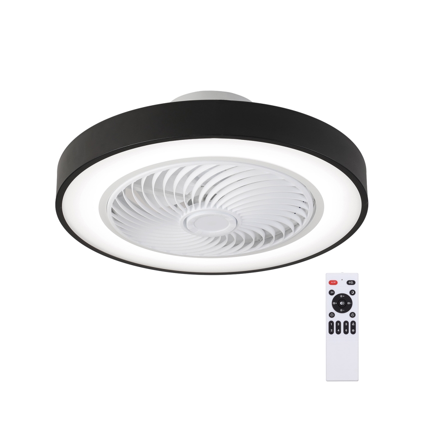 Brilagi - LED Dimbar taklampa med fläkt LED/30W/230V 3000-6500K svart + fjärrkontroll