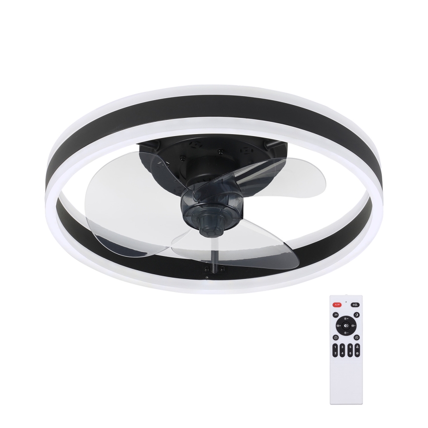 Brilagi - LED Dimbar taklampa med fläkt LED/30W/230V 3000-6500K svart + fjärrkontroll