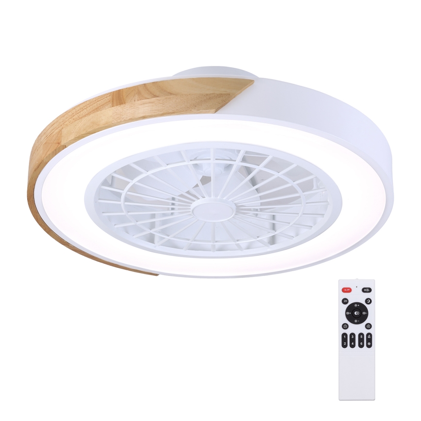 Brilagi - LED Dimbar taklampa med fläkt LED/30W/230V 3000-6500K vit/ek + fjärrkontroll