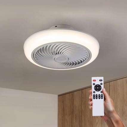 Brilagi - LED Dimbar taklampa med fläkt LED/30W/230V 3000-6500K vit + fjärrkontroll