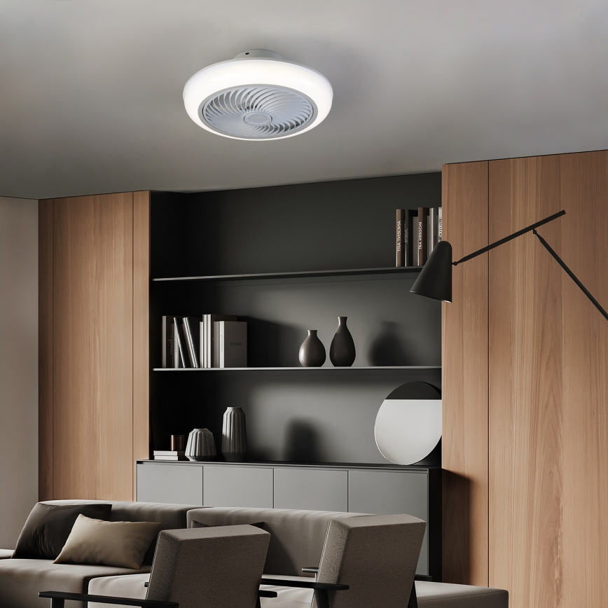 Brilagi - LED Dimbar taklampa med fläkt LED/30W/230V 3000-6500K vit + fjärrkontroll