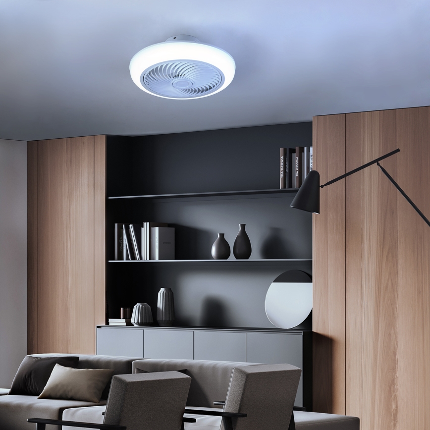 Brilagi - LED Dimbar taklampa med fläkt LED/30W/230V 3000-6500K vit + fjärrkontroll