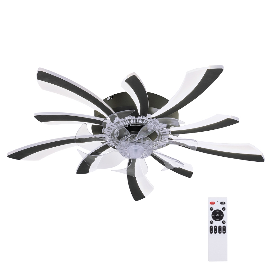 Brilagi - LED Dimbar taklampa med fläkt LED/50W/230V 3000-6500K svart + fjärrkontroll