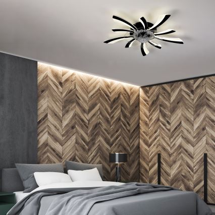 Brilagi - LED Dimbar taklampa med fläkt LED/50W/230V 3000-6500K svart + fjärrkontroll