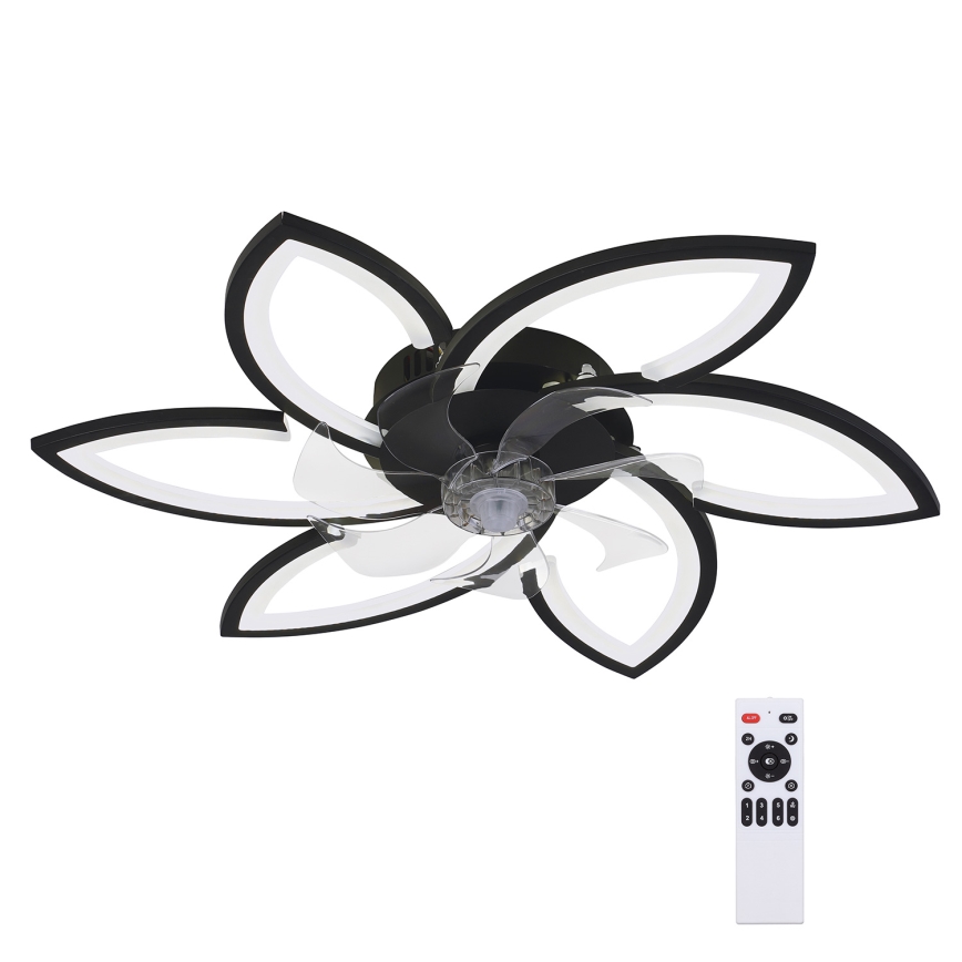 Brilagi - LED Dimbar taklampa med fläkt LED/50W/230V 3000-6500K svart + fjärrkontroll