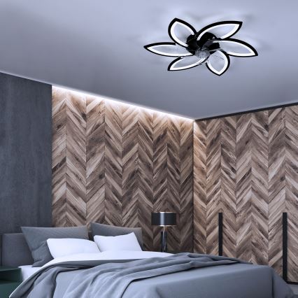 Brilagi - LED Dimbar taklampa med fläkt LED/50W/230V 3000-6500K svart + fjärrkontroll