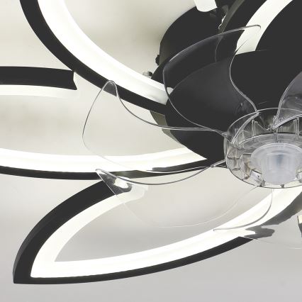 Brilagi - LED Dimbar taklampa med fläkt LED/50W/230V 3000-6500K svart + fjärrkontroll