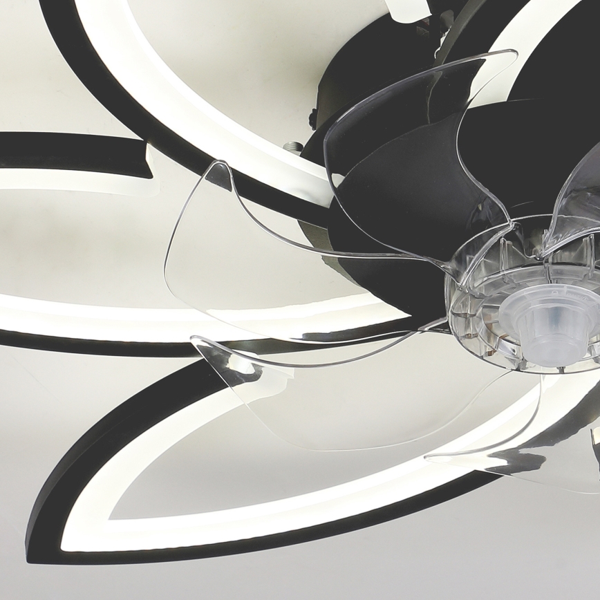 Brilagi - LED Dimbar taklampa med fläkt LED/50W/230V 3000-6500K svart + fjärrkontroll
