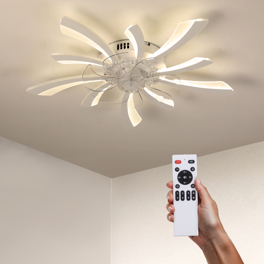 Brilagi - LED Dimbar taklampa med fläkt LED/50W/230V 3000-6500K vit + fjärrkontroll