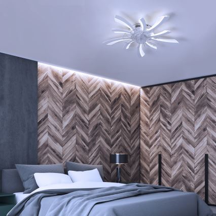 Brilagi - LED Dimbar taklampa med fläkt LED/50W/230V 3000-6500K vit + fjärrkontroll