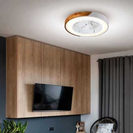 Brilagi - LED dimbar taklampa med fläkt LED/30W/230V 3000-6500K vit/ek + fjärrkontroll