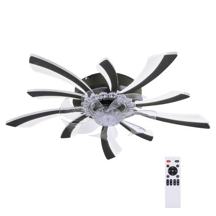 Brilagi - LED dimbar taklampa med fläkt LED/50W/230V 3000-6500K svart + fjärrkontroll