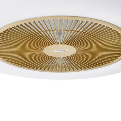 Brilagi - LED Dimbar lampa med fläkt AURA LED/38W/230V 3000-6000K guld + fjärrkontroll
