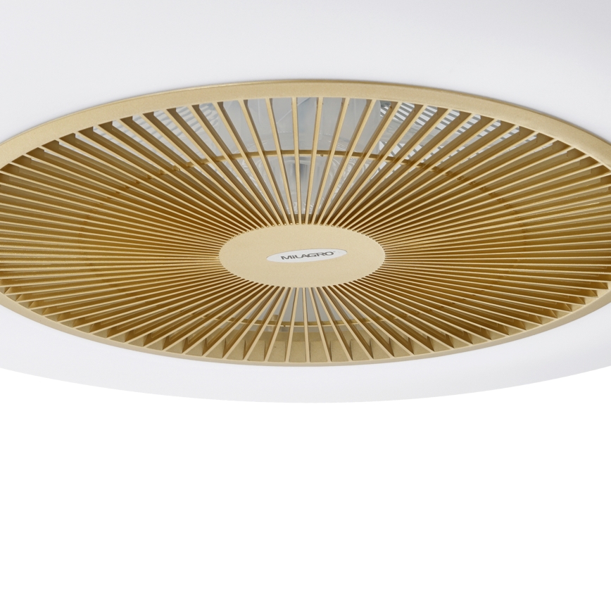 Brilagi - LED Dimbar lampa med fläkt AURA LED/38W/230V 3000-6000K guld + fjärrkontroll